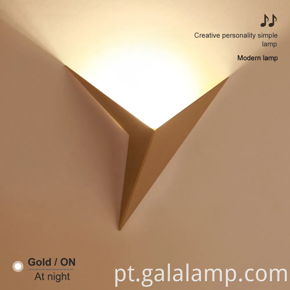 Lâmpadas de parede de triângulo moderno elegantes para casa e café